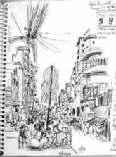 saigon street sketch