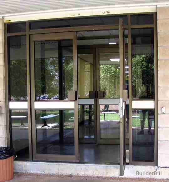 aluminium and glass double doors