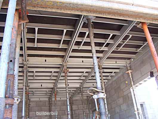 Aluminium shutters used to form a slab soffit