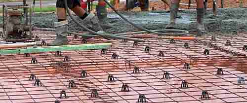 reinforcing mesh on a house slab