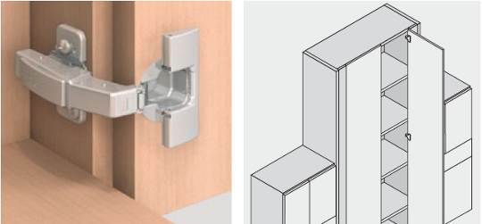 a blind corner inset hinge.