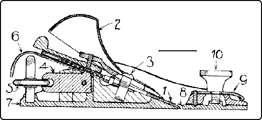 A cross section through a plane