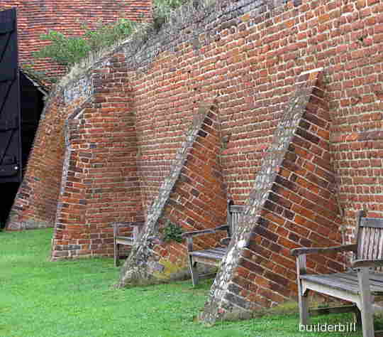plain brick buttresses at Temple Cressing
