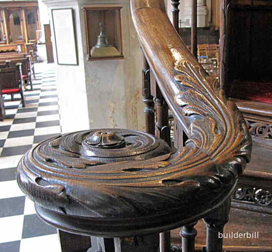 an ornate handrail scroll