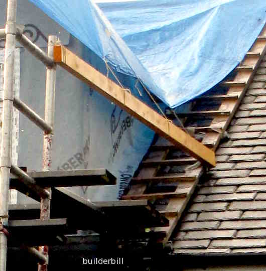 a cat ladder used while working on a dormer
