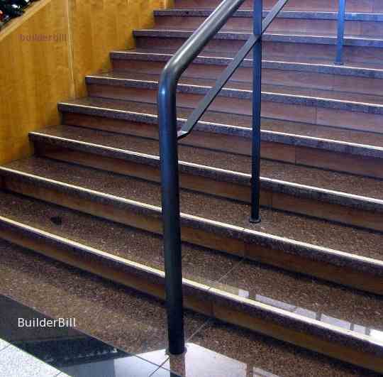 a centre handrail to wide stairs