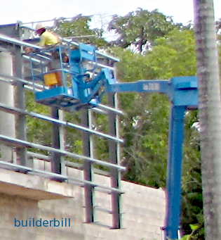 working on a cherry picker