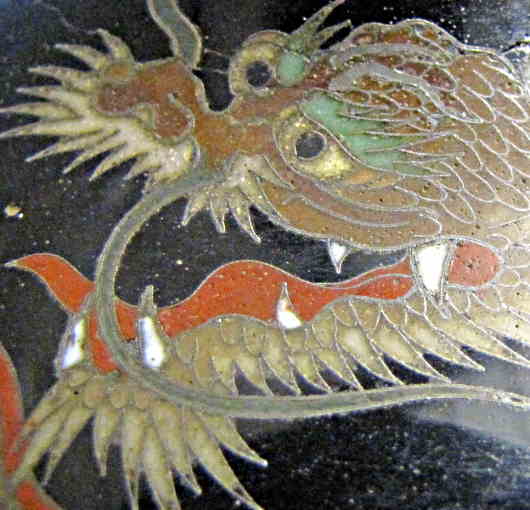 a cloisonne enamel dragon