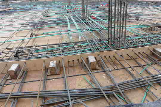 suspended slab with post tensioning cables