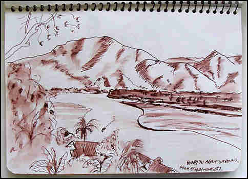 sketch of Mekong river at Xuai Zhai
