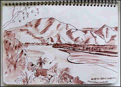 sketch of Mekong river at Xuai Zhai