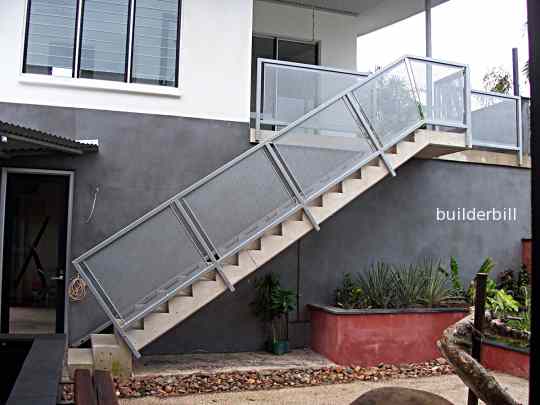 a straight flight of concrete stairs