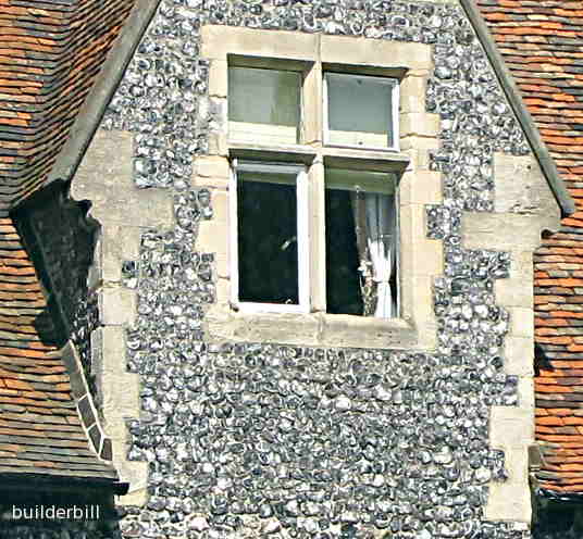 flint stone walls at Canterbury Cathedral