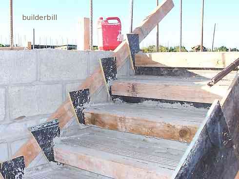 formwork of stair risers and side forms