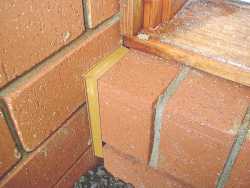 expansion joint around a sill.