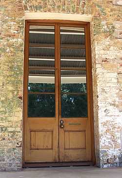 timber panel and glass doors, gunstock stile