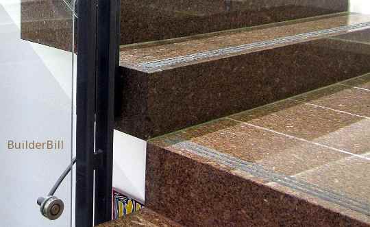 polished granite stair treads