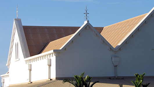 gutter collection boxes serving downpipes