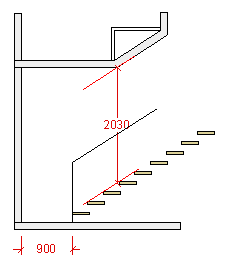 Head height to a stairway