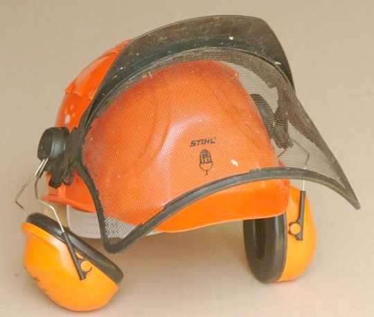 A combination helmet, visor and ear  protectors.
