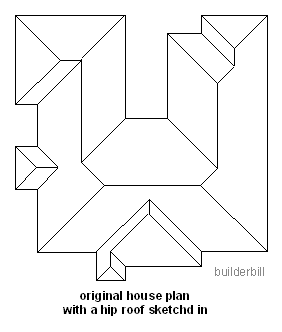 the hip roof drawn in