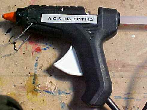 A hot glue gun