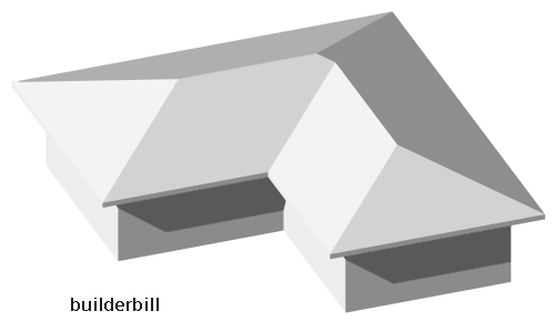 An L shaped hip roof