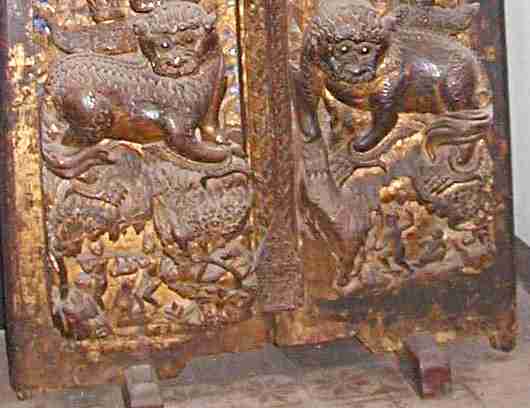 Thai temple doors. Timber pivot doors