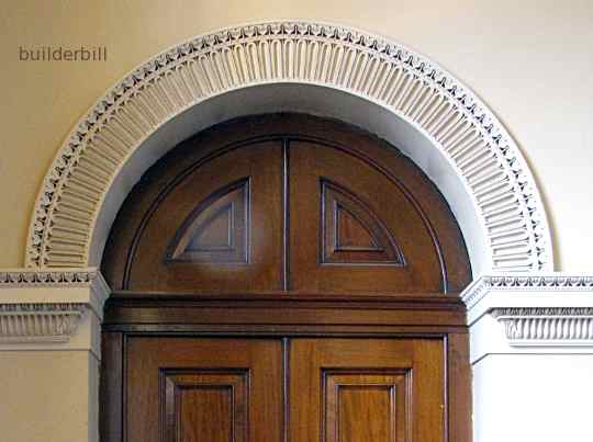 plaster archivolt to a timber doorway