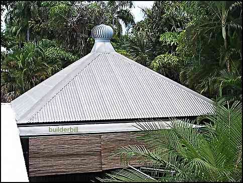 pitched roof pergola. all steel hip roof over deck