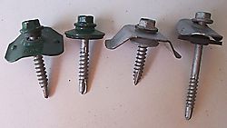 steel metal roof screws into timber and steel