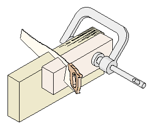Sawing a splice for the bottom of a door.