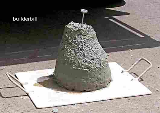 Actual concrete slump test