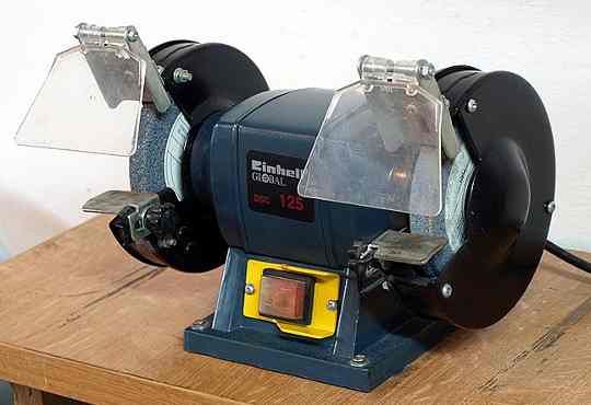 A small bench grinder