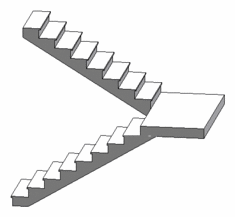 stair with half space landing