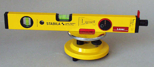 A manual spirit level with a laser light readout