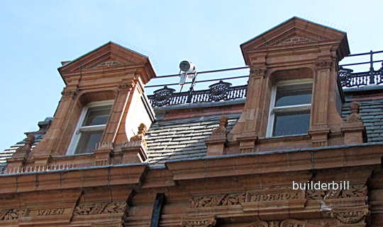 stone constructed dormer windows