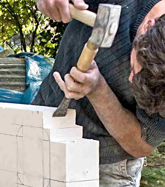 a stonemason at work