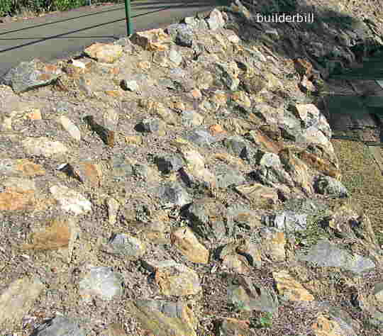 stone  pitching on an embankment