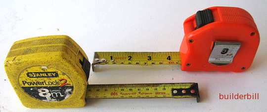 two builder's tape measures