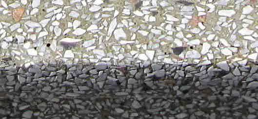 A terrazzo nosing on an outside step