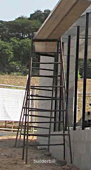 planks on trestles