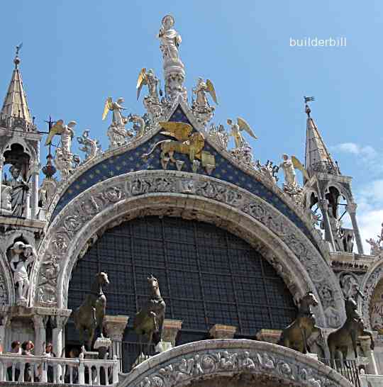 accolads pediments at St Mark's Basilica in venice