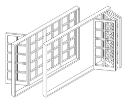 A four panel bi-fold door