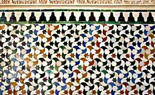 ceramic-tiles at the Alahambra in Granada spain