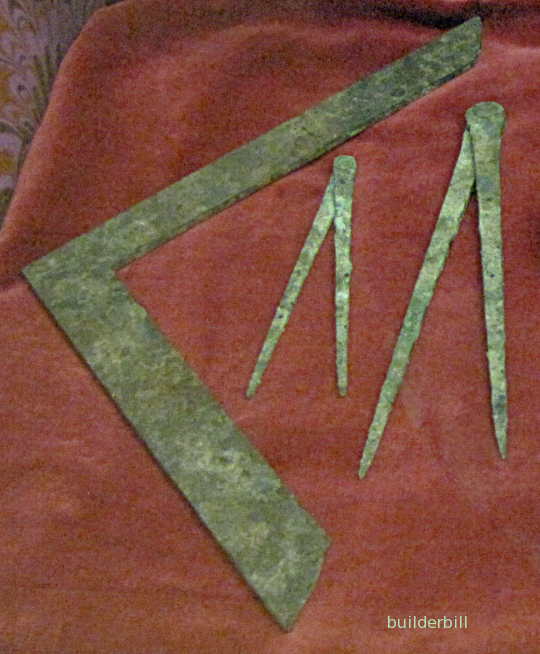 Two bronze compasses