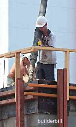 concrete being placed by a pump