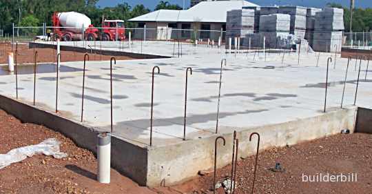 a completed raft foundation