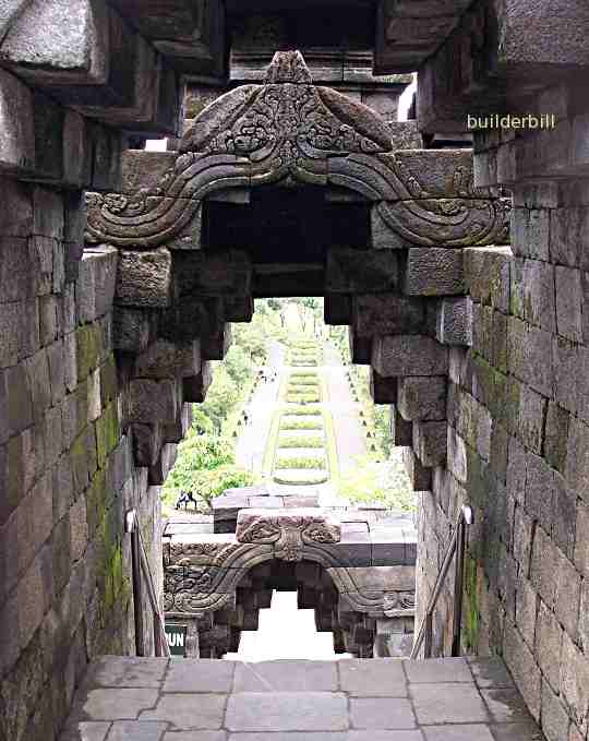 corbelled arches at Borobodur in Java