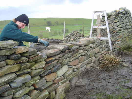 a wall under construction